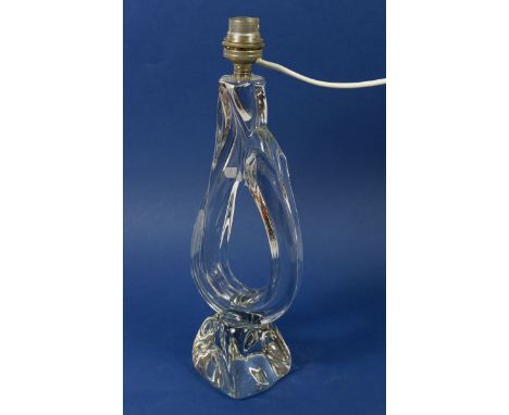 A Daum glass table lamp, 34cm 