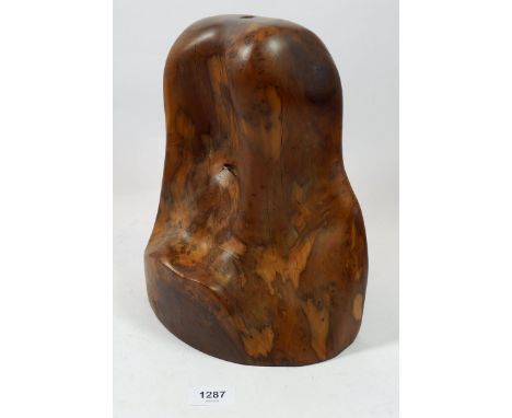 A natural wood form lamp base, 28cm
