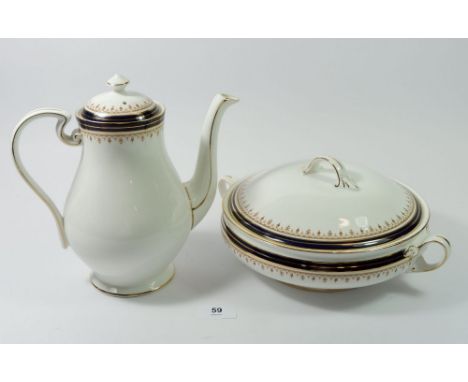An Aynsley Leighton pattern tea, dinner and coffee service comprising: eight coffee cups and saucers, eight tea cups and sauc