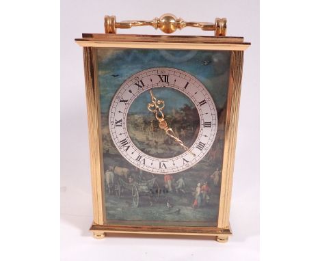 A vintage Imhof Swiss 15 jewel eight day carriage clock