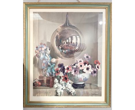 Framed Herbert Davis Richter print Reflections in a Silver Ball 