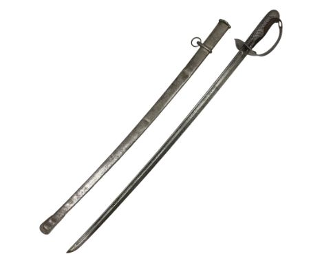 Japanese Model 1899 Type 32 'Otsu' pattern army sword, with 76.5cm single edged, slightly curved blade with narrow fuller, nu