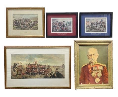 Late 19th century colour print on board half length portrait of Field Marshall Earl Roberts of Kandahar 55 x 41cm in gilt fra