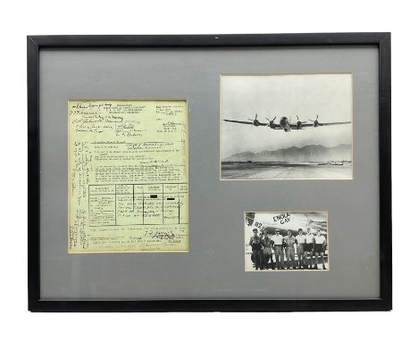 Hiroshima 1945 - modern framed display of memorabilia comprising copy of the Receipt of Materials from First Technical Servic