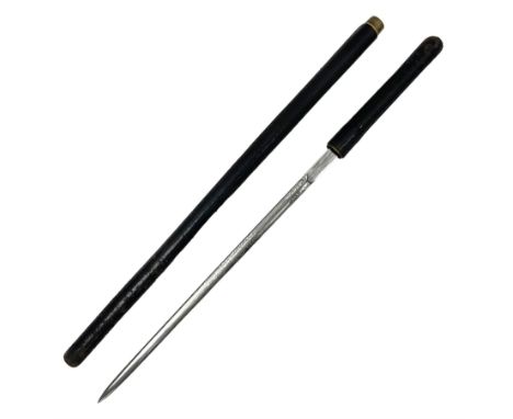 Early 20th century British Army Officer's leather covered swagger / sword stick by Swaine & Adeney of 185 Piccadilly London; 