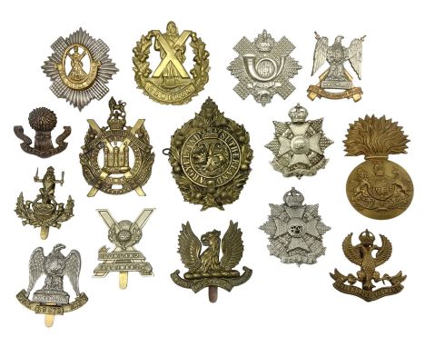 Fifteen Scottish Glengarry and other metal military badges including Argyll &amp; Sutherland, Royal Glasgow Yeomanry, Cameron