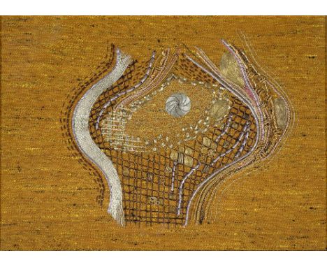 K. BALL, BARBUS BARBUS, EMBROIDERY, 40 X 30CM, JOSIE RYAN, BEACH TEXTURES DYFED, 1997, EMBROIDERY, 42 X 24CM AND TWO OTHER SI