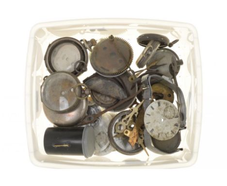 A QUANTITY OF SILVER WATCH CASES AND PARTS, MAINLY VICTORIAN, CLOCK HANDS, ETC