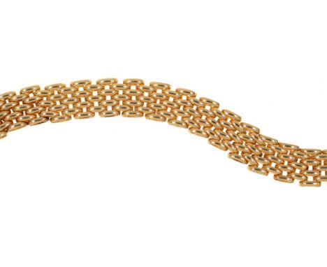 A 9CT GOLD BRACELET, 29.5G++IN GOOD CONDITION, WITH LIGHT WEAR CONSISTENT WITH AGE