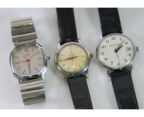 GENT'S ZODIAC 'HERMETIC' SWISS VINTAGE WRISTWATCH with mechanical movement with four Arabic numerals and batons, sweep second