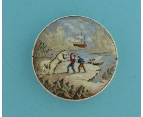 Arctic Expedition In Search for Sir John Franklin (17) 73mm  (pot lid, pot lids, potlid, potlids, prattware)  * Labels affixe