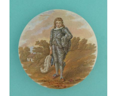 The Blue Boy (174)  (pot lid, pot lids, potlid, potlids, prattware)  