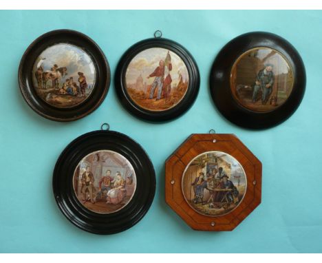 Battle of the Nile (210) Skewbald Horse (277) Garibaldi (169) The Rivals (322) and On Guard (340) each framed (5)  (pot lid, 