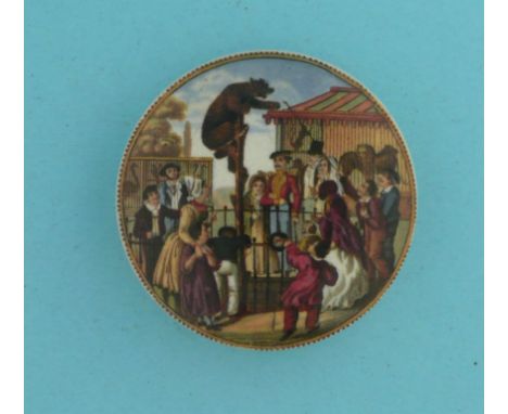 The Bear Pit (6) 73mm  (pot lid, pot lids, potlid, potlids, prattware)  