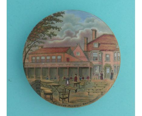 Belle Vue, Pegwell Bay (30) with window, 118mm  (pot lid, pot lids, potlid, potlids, prattware)  