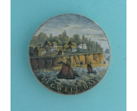 Pegwell Bay (23) 90mm  (pot lid, pot lids, potlid, potlids, prattware)  