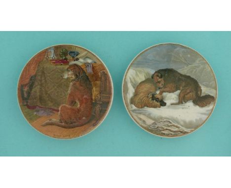 High Life (274) and Low Life (276) (2)  (pot lid, pot lids, potlid, potlids, prattware)  