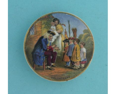 The Volunteers (214) 72mm  (pot lid, pot lids, potlid, potlids, prattware)  
