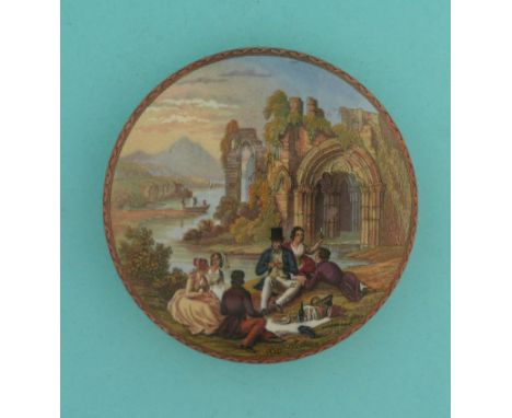 The Picnic (254)  (pot lid, pot lids, potlid, potlids, prattware)  