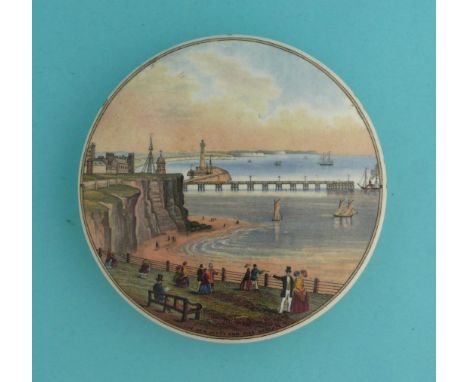 New Jetty and Pier, Margate (39) 137mm  (pot lid, pot lids, potlid, potlids, prattware)  