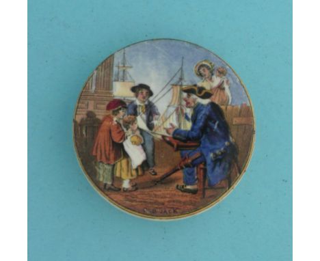 Old Jack (215) 70mm  (pot lid, pot lids, potlid, potlids, prattware)  