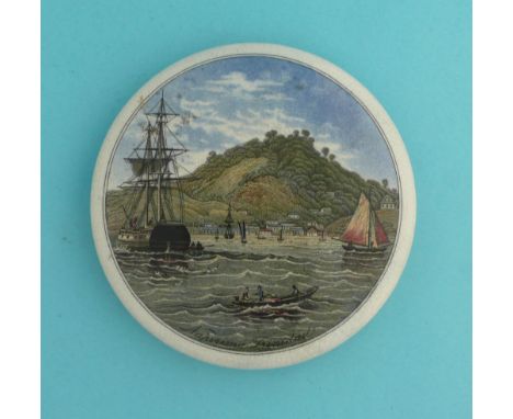 Napirima, Trinidad (225) 130mm  (pot lid, pot lids, potlid, potlids, prattware) * Ex Beckford, number 2577