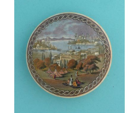 Golden Horn, Constantinople (204) 102mm  (pot lid, pot lids, potlid, potlids, prattware)  