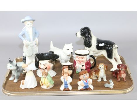 A tray of collectables to include 'Samuel Whiskers' from the Beatrix Potter Beswick series, a Royal Doulton figure entitled '