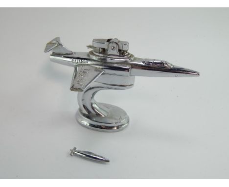 A novelty chrome table lighter modelled as USAF F-104A, (AF).
