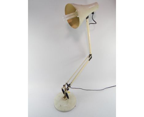 A white anglepoise lamp, 85cm high.