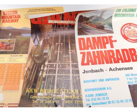 1970's and later steam locomotive and engine posters, (qty).