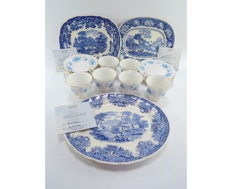 A Royal Albert porcelain tea service, decorated in the Windsor Rose pattern, comprising six cups, saucers and plates, togethe