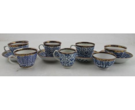 A collection of late 18th century Worcester porcelain, decorated in the Royal Lily pattern, consisting of four saucers, three