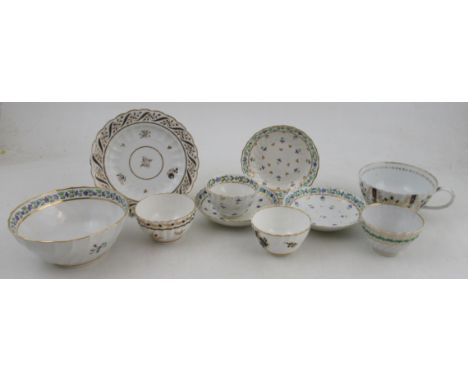 From the collection of Lord &amp; Lady Flight, A collection of Flight tea bowls and saucers, (Flight Collection Number 917, 9