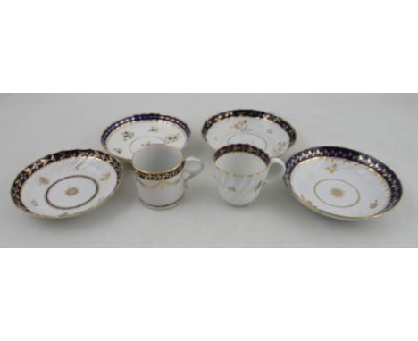 From the collection of Lord &amp; Lady Flight, Four 18th century Worcester saucers, (Flight Collection Numbers 909 &amp; 931)