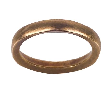 A 22ct gold band ring. With partial hallmark, size K, 4.36g.