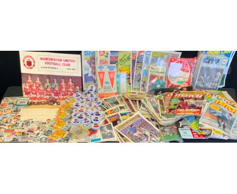 Sorting Interest- Football, Shoot Magazine 1978-79, Kevin Keegan Match Makers sticker book;  1973-74 Manchester United poster