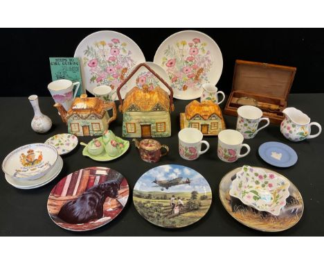 Ceramics - Wedgwood country meadow, meadow sweet, plates and tea cups; Cottage ware; Carlton ware cruet set; Wedgwood dish; e