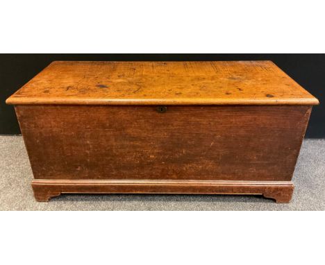 A 19th century oak blanket chest or coffer, bracket feet, 48cm tall x 109cm wide x 46.5cm 