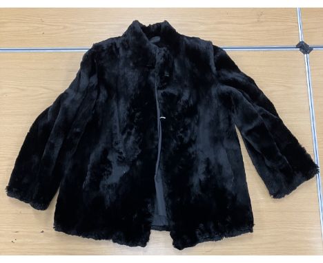 A mid 20th Century Maxwell Croft of London sheared beaver jacket with satin lining initialled "GW"
