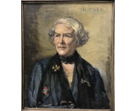 ROSE MEAD (1868-1946) "Beatrice Gurney", portrait study of a lady, half length, oil on canvas, signed lower right, 61 cm x 51