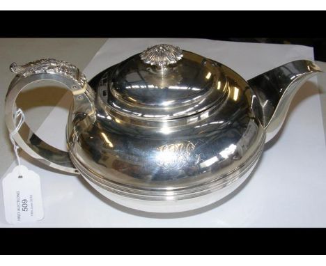 A George IV silver teapot - York 1821 CONDITION REPORTSmall dents to body. York town mark is included in the hallmarks