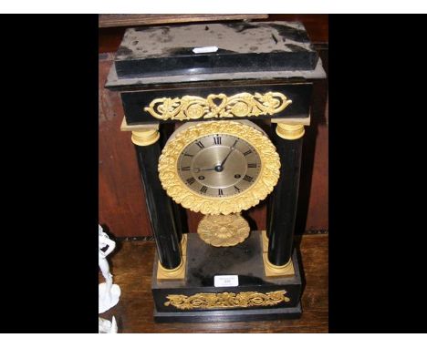 Victorian portico clock - 49cm high 