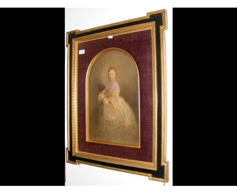 A watercolour by ROGERS - portrait of lady - in decorative frame 