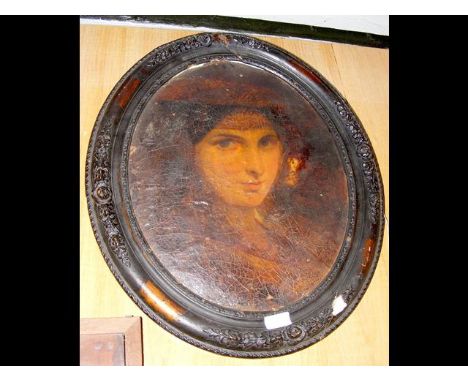 Early oil on canvas portrait of Lady Hamilton ?CONDITION REPORTpossibly Lady Hamilton, nothing on the reverse