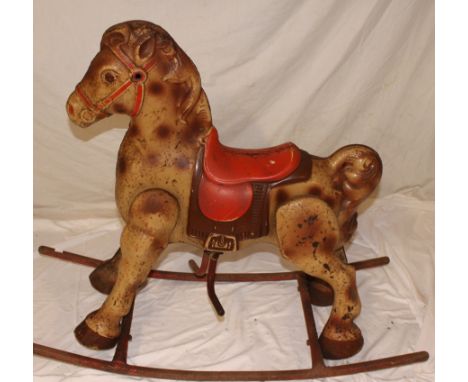 A 1960's childs metal rocking horse&nbsp;