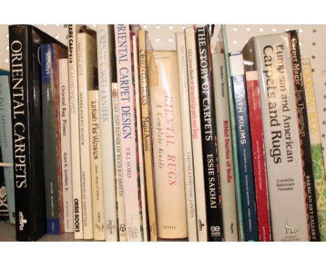 Various books relating to Oriental rugs and carpets including European and American Carpets and Rugs; The Story of Carpets; O