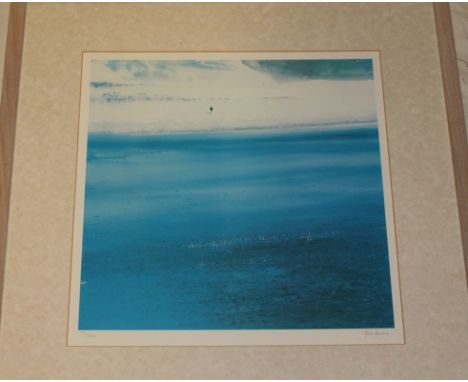 A coloured limited edition Cornish seascape print after Mike Hindle, signed, framed and glazed 