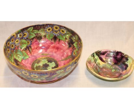 A Maling china "Daisy" pattern circular bowl, 8½" high and one other small Maling china circular bowl (2) 