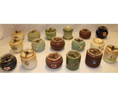 A collection of 17 various ceramic tobacco jars mainly by Carltonware including golfing tobacco jar, tobacco jar with lid ada